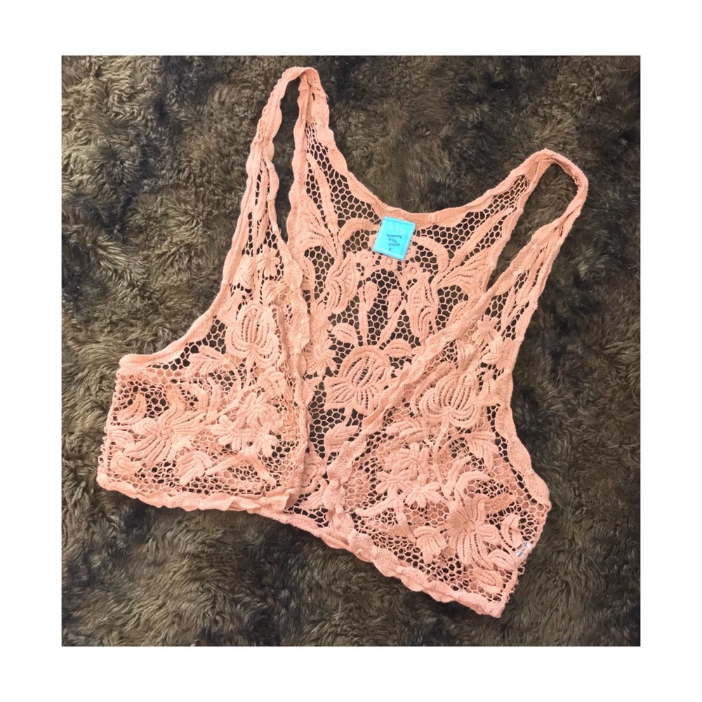 2/$10 Crochet cover up summertime bohemian crop - Picture 1 of 6